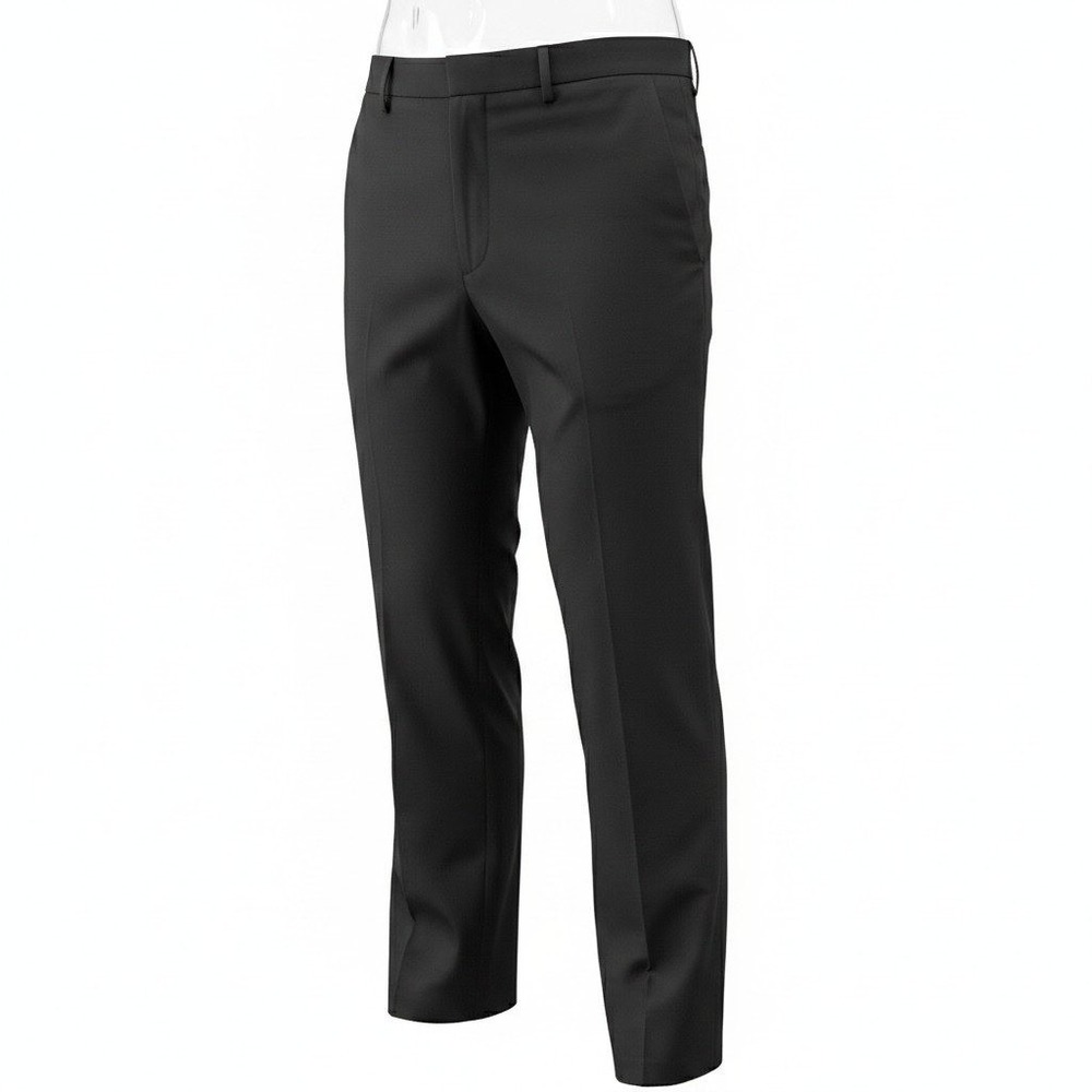Perry Ellis Portfolio Mens Black Dress Pants Flat Front Trousers 36x29‎ SA4260